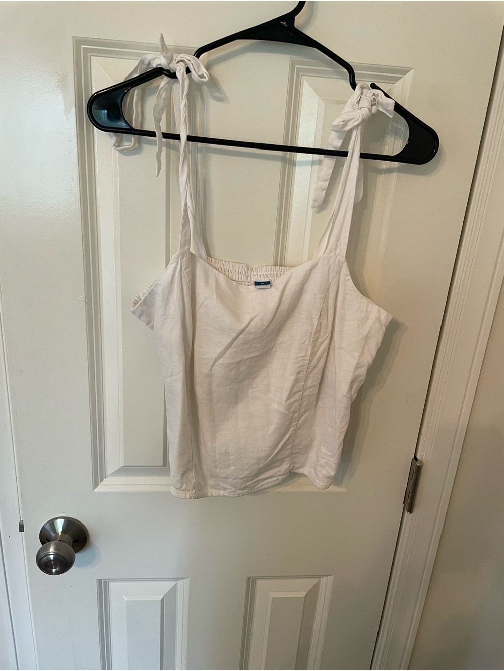 Old Navy White Tie-Shoulder Tank Top